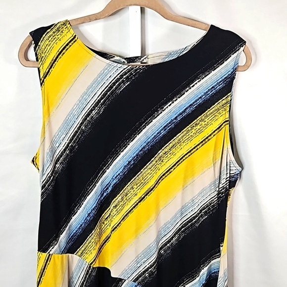 Yellow, Blue & White Striped Dress Sz XL - Picture 2 of 8